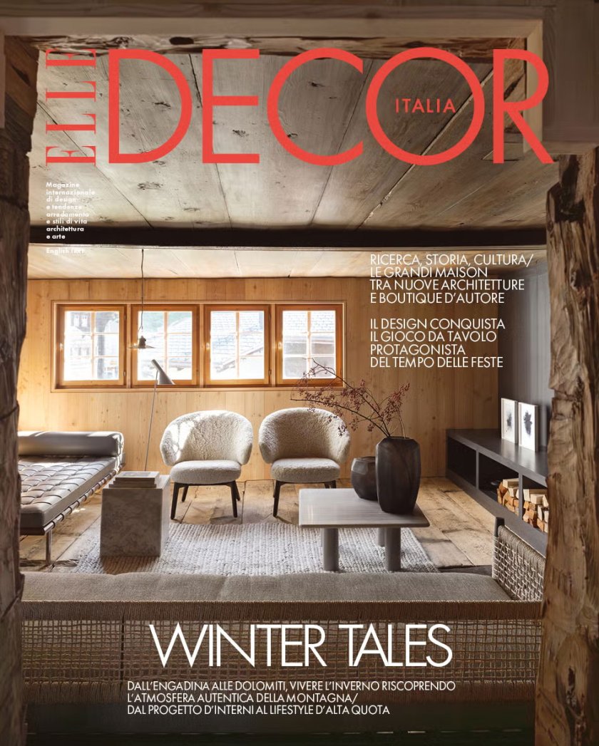 Publikation Umbau Michelhaus Ernen in Elle Decor Italia, Dezemberausgabe 2025
