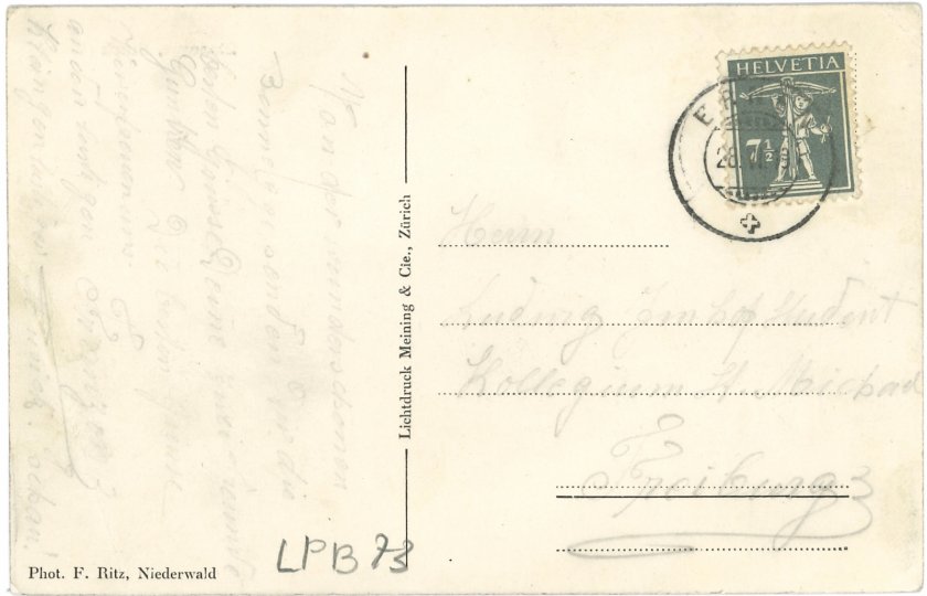 Rückseite historische Postkarte
